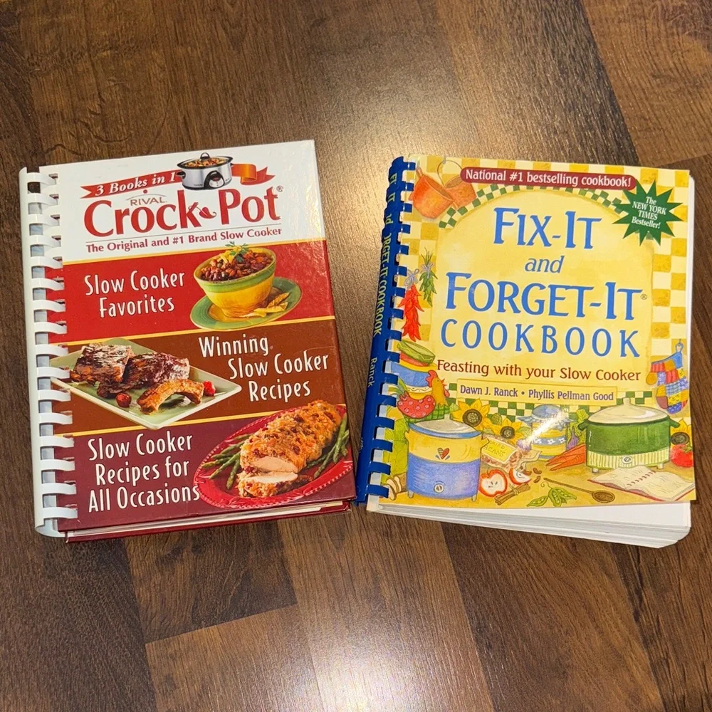 Crock-Pot and Fix-It Slow Cooker Cookbooks bundle of 2